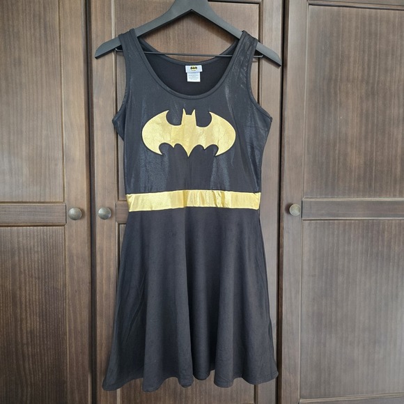 Batman DC Comics Women's Mini Dress Halloween Costume Cosplay Fit Flare Skater M - Picture 1 of 13